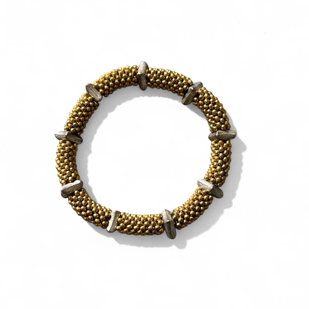 Vintage Gold and Silver Beaded Bracelet.